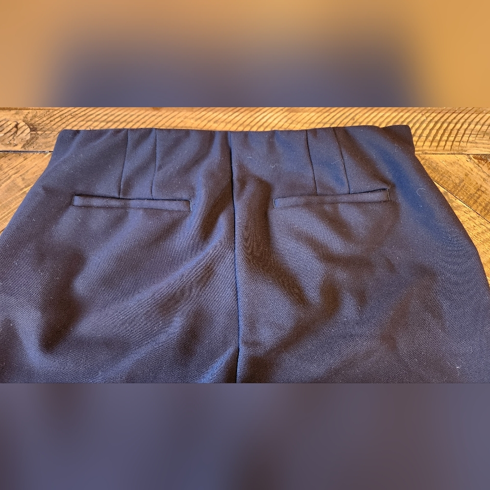 Loft Black High Waisted Straight Leg Dress Pants Trouser Size 12 Stretch - Picture 9 of 10